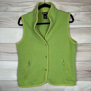 Raffaella Lightweight Green Quilted Vest Trimmed in Corduroy.